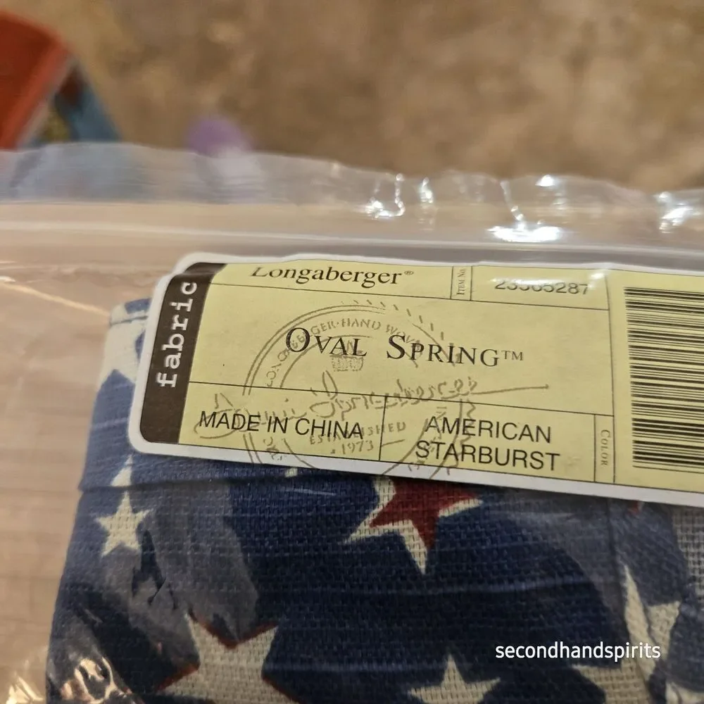 Longaberger Oval Spring Basket American Starburst Liner Only